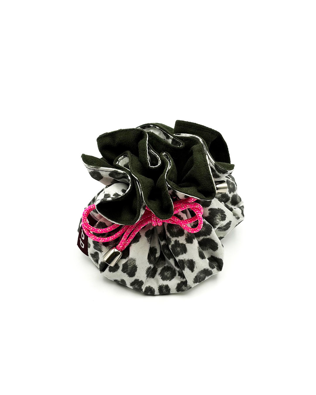 Drawstring Jewelry Bag - Leopard/Olive