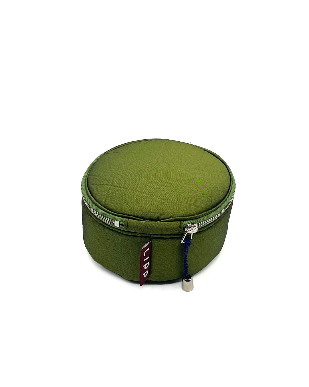 Round Zip Jewelry Bag - Green/Midnight