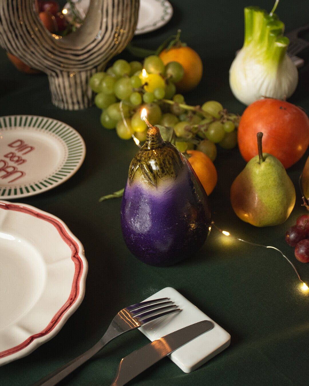 Eggplant candle