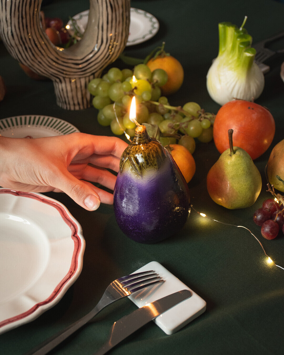 Eggplant candle