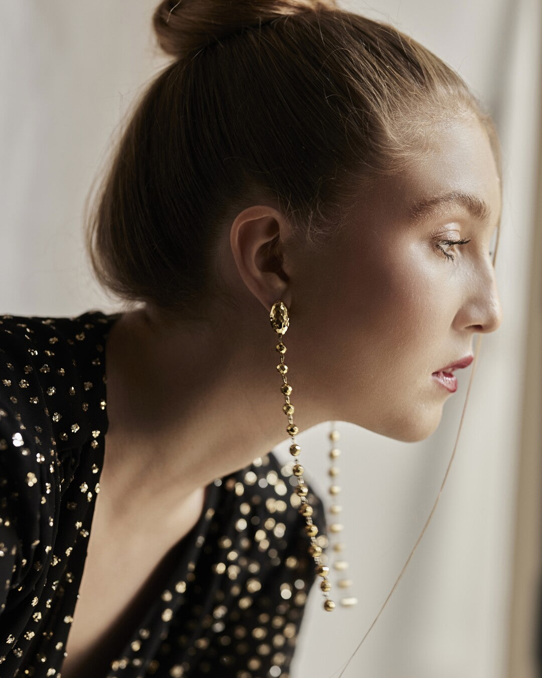 Charlotte oval vintage button earrings