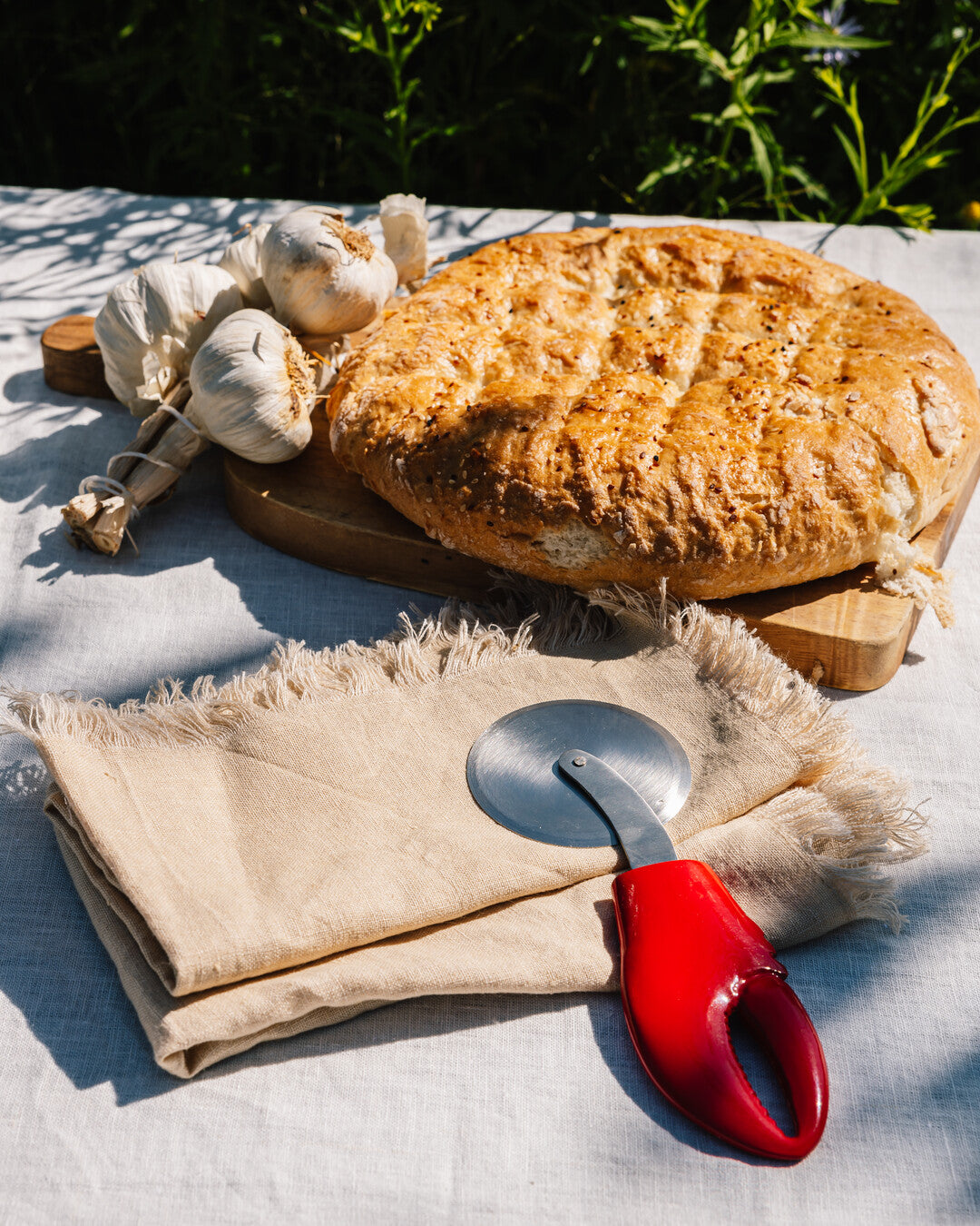 Set of 4 linen napkins with fringes