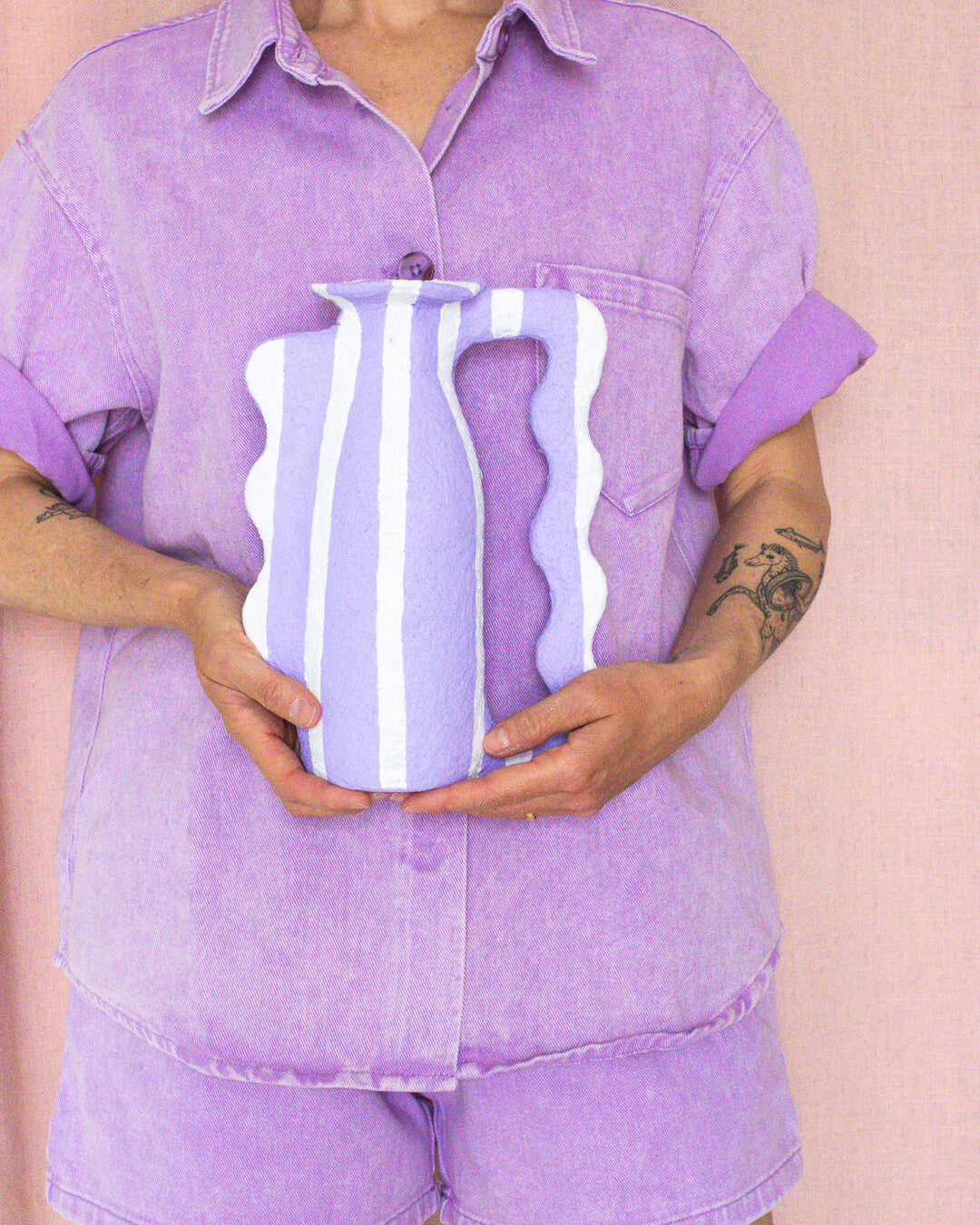 Handmade striped vase - Emekitu