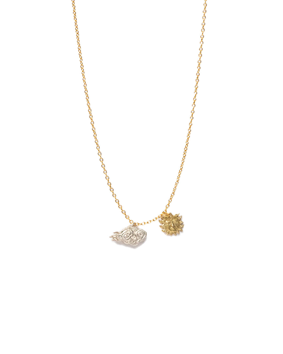 Sun & Cloud - Double pendant necklace