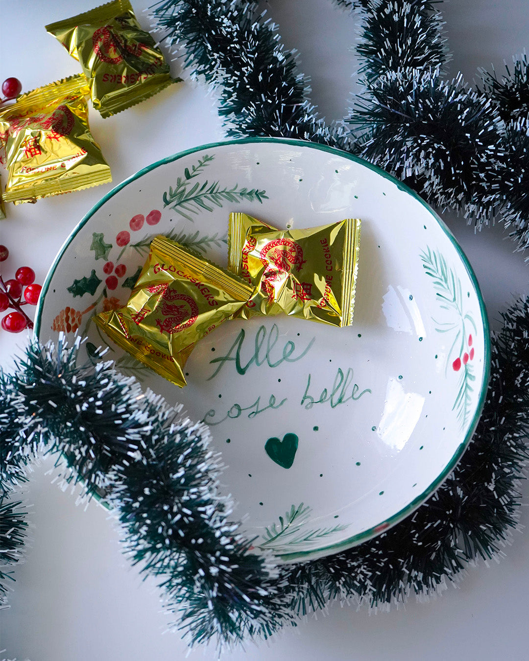 "Alle cose belle" green bowl - Christmas collection