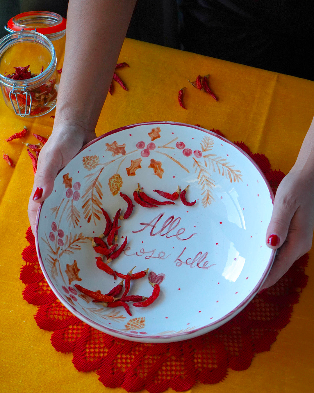 "Alle cose belle" red bowl - Christmas collection