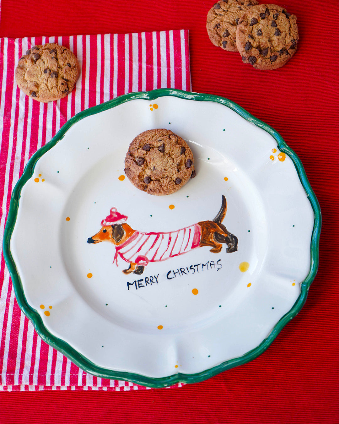 Christmas pet lovers plate Mix - Set of 4