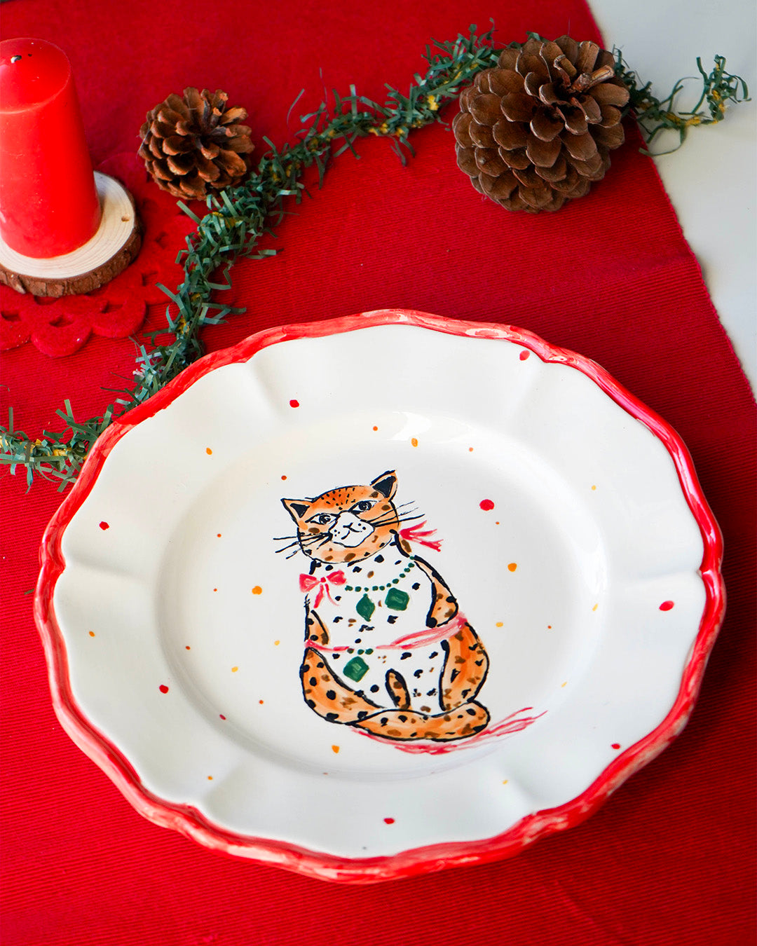 Christmas pet lovers plate Mix - Set of 4