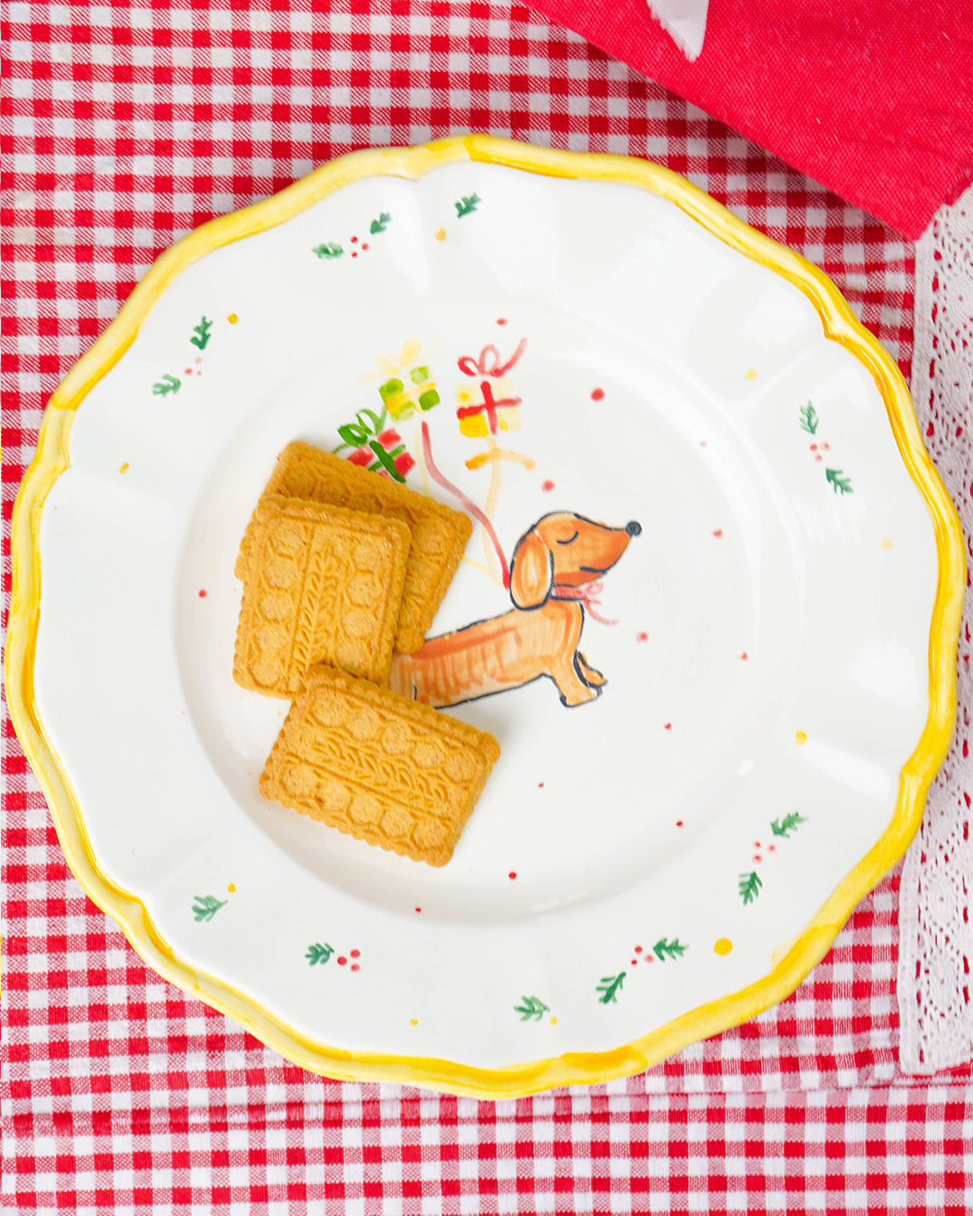 Christmas pet lovers plate Mix - Set of 4