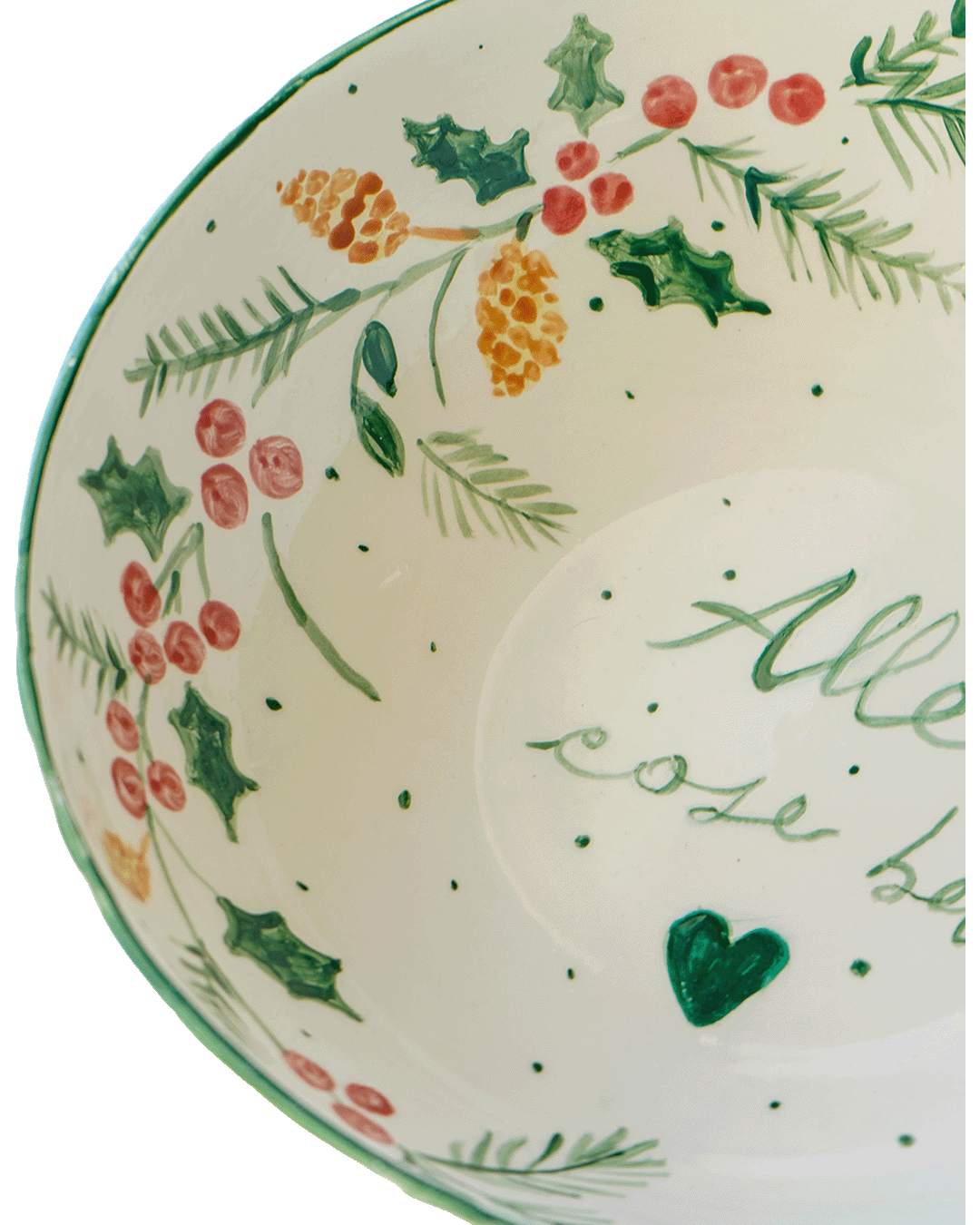 "Alle cose belle" green bowl - Christmas collection