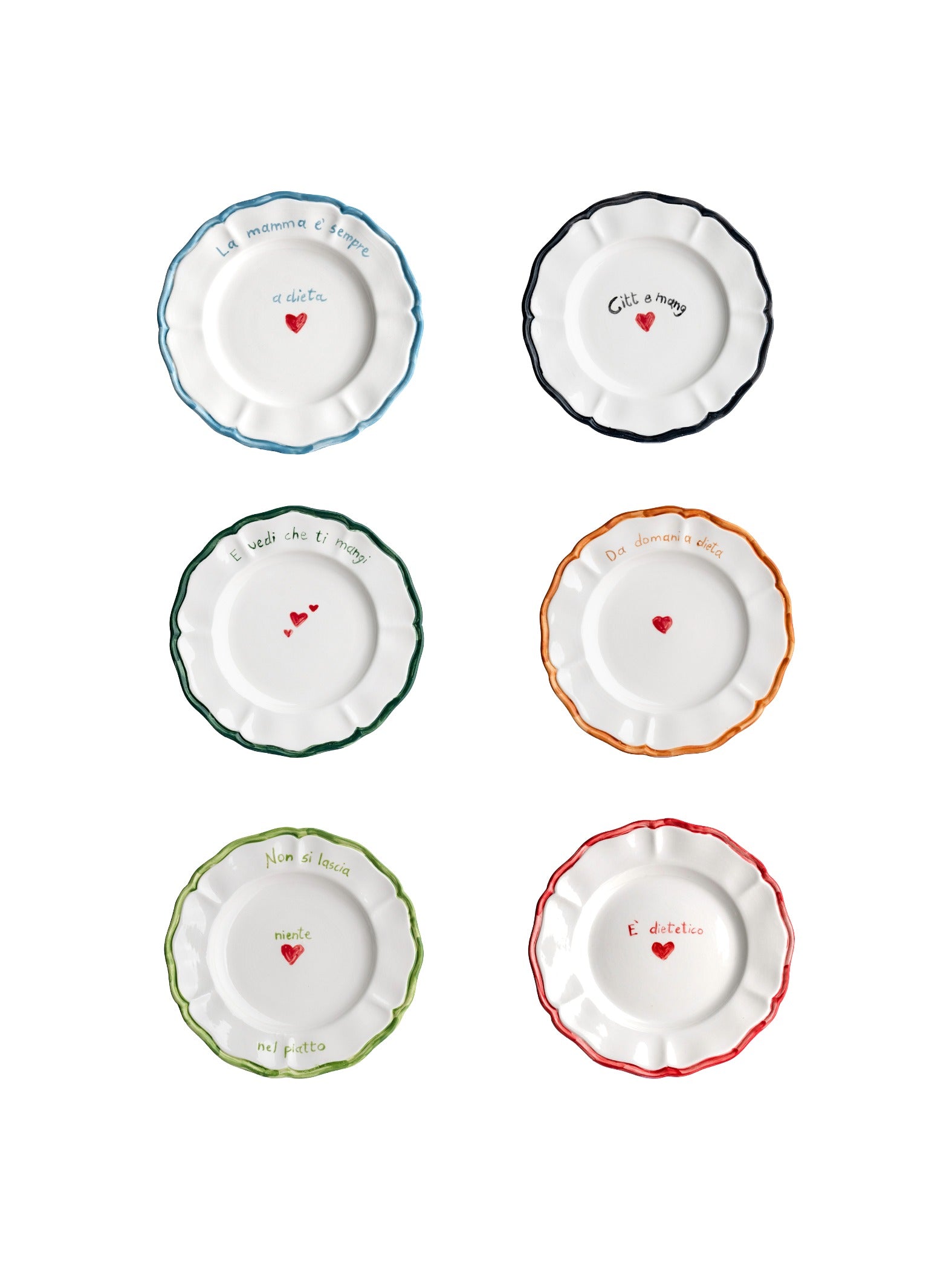 Dillo con un piatto Scalloped Ceramic Plates - Set of 6 | 22cm