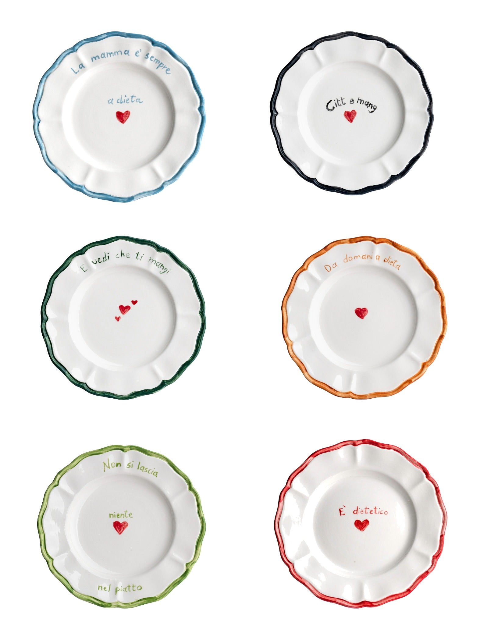 Dillo con un piatto Scalloped Ceramic Plates - Set of 6 | 26cm