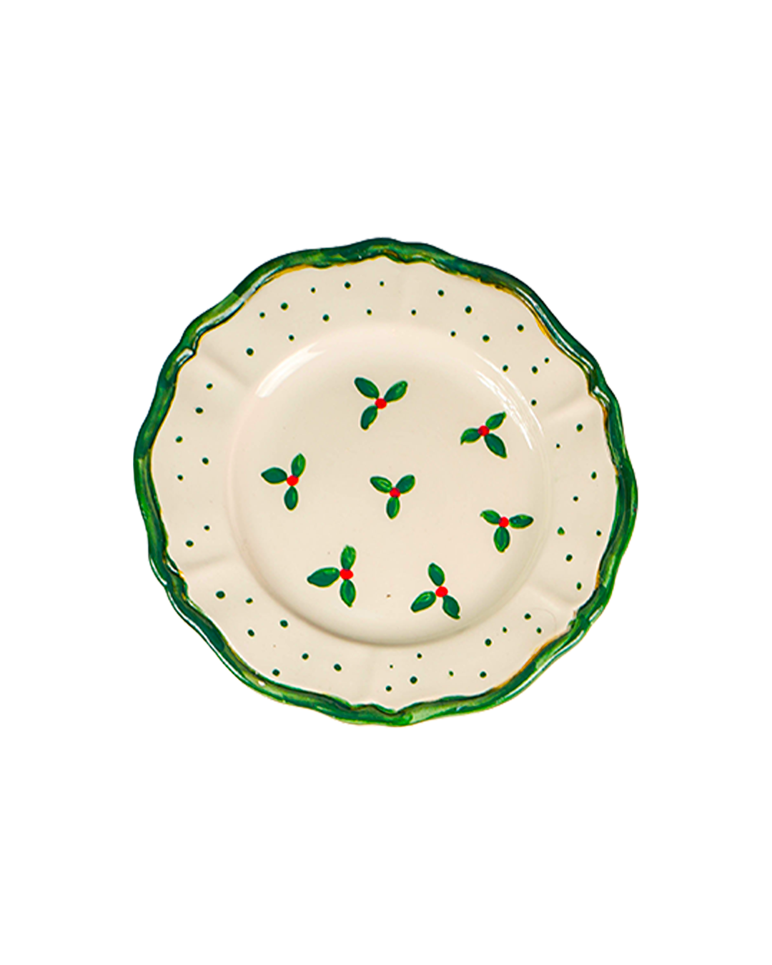 "Holly" scalloped plate – Christmas collection