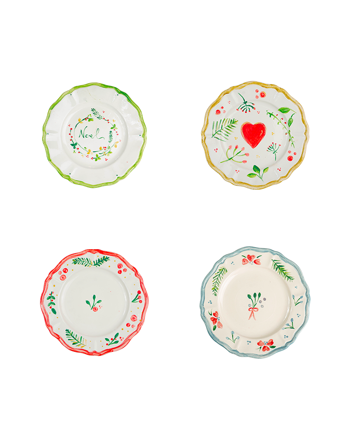 Enamel Small Plate Mix - Set of 4
