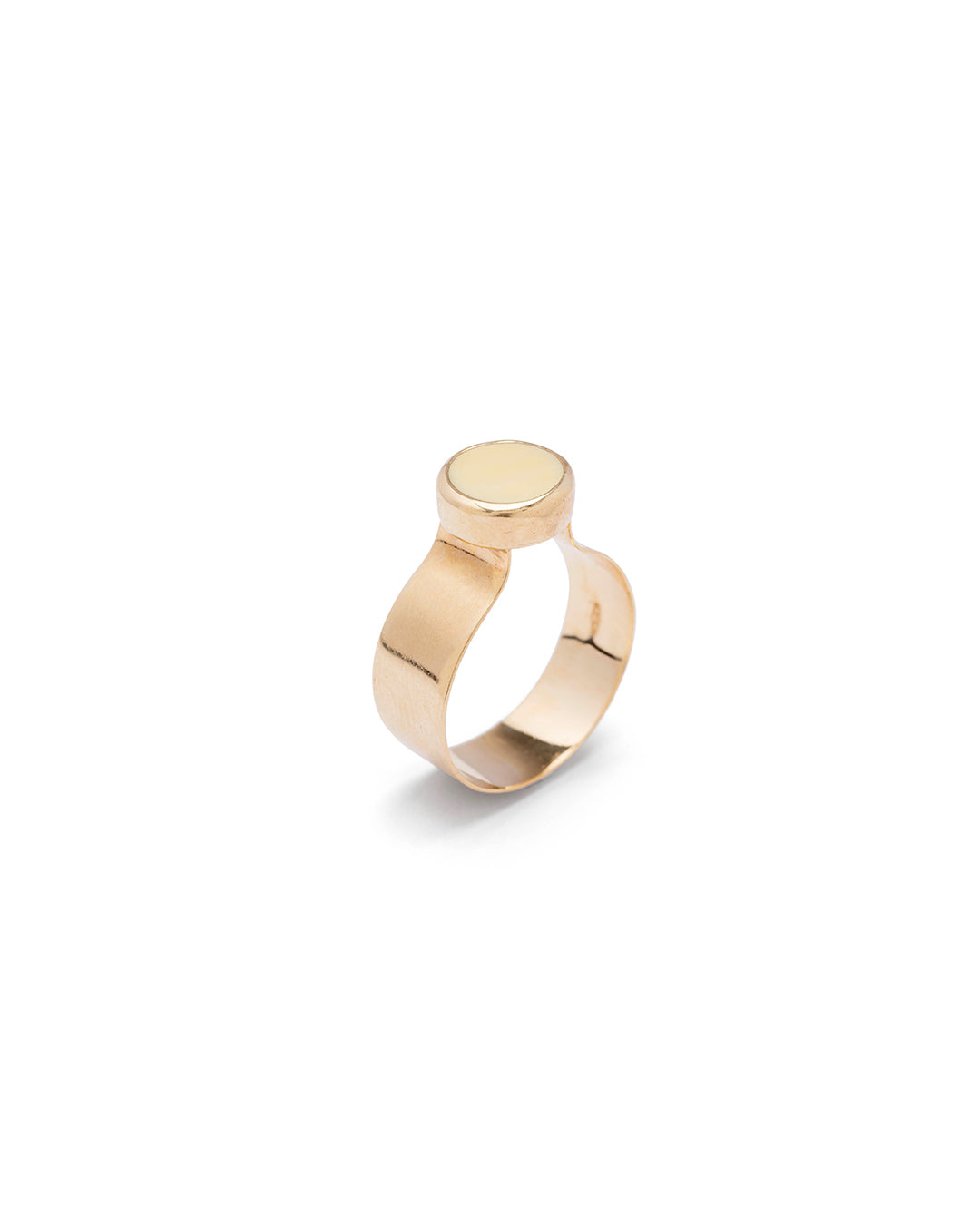 Maitea - Handmade band ring with ivory gemstone