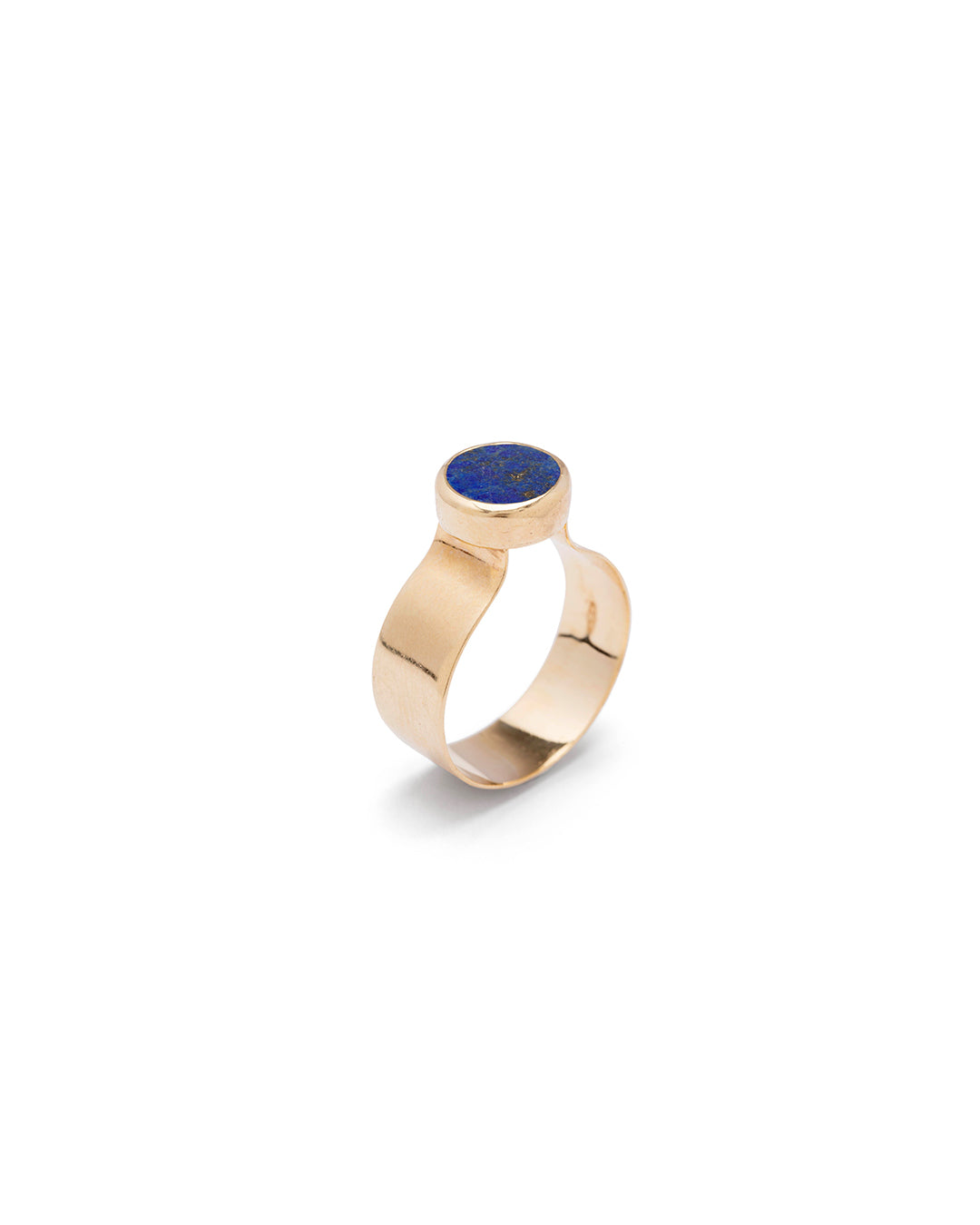 Maitea - Handmade band ring with lapis gemstone