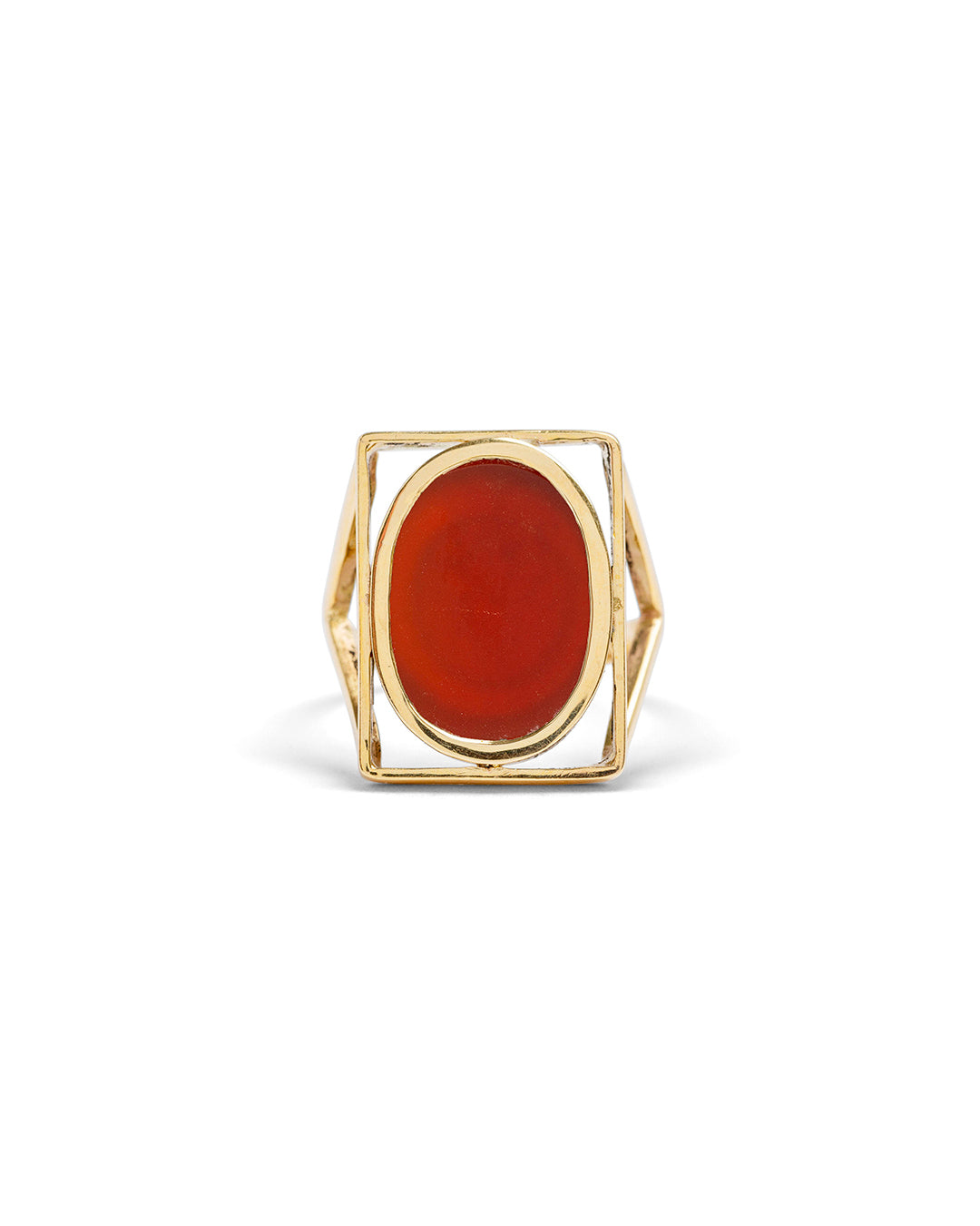 Maitea handmade ring with red stone