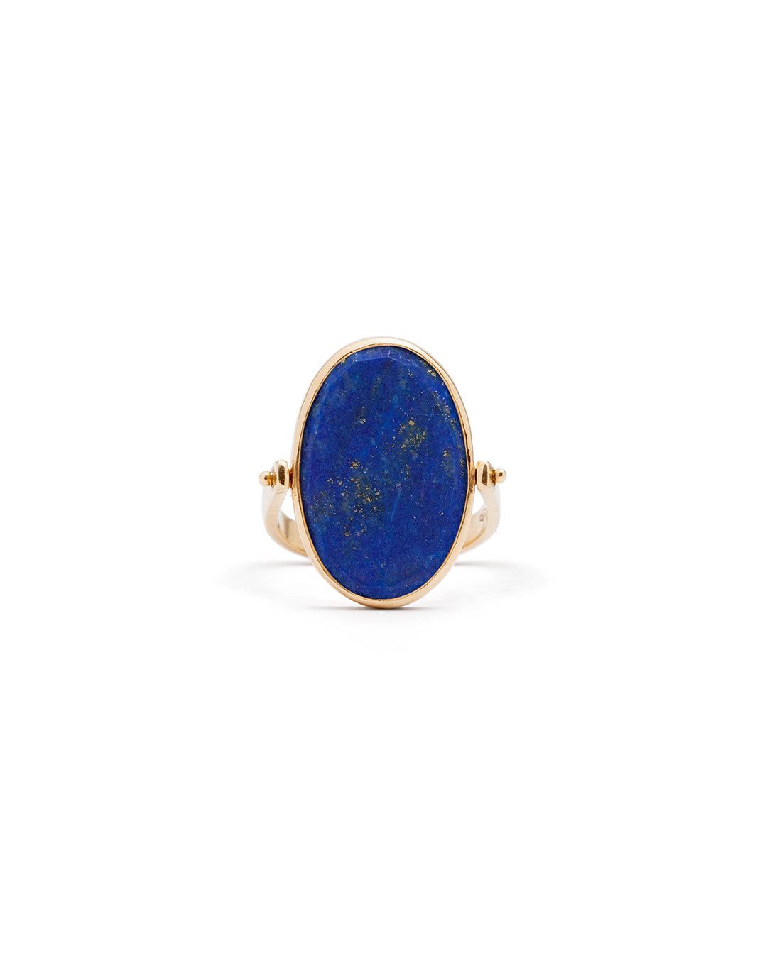 Maitea handmade oval ring with blue stone