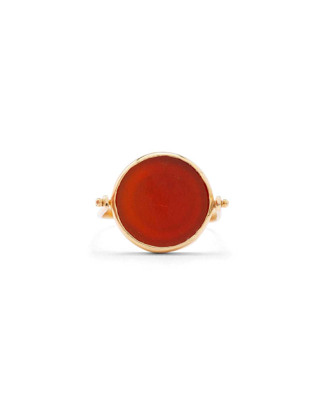 Maitea Handmade round ring with red stone