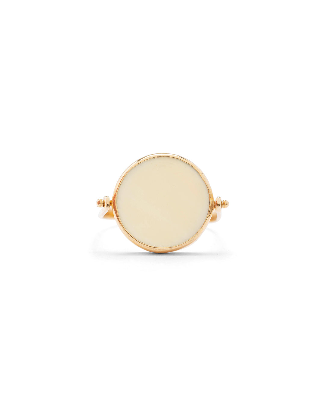 Maitea Handmade round ring with white stone