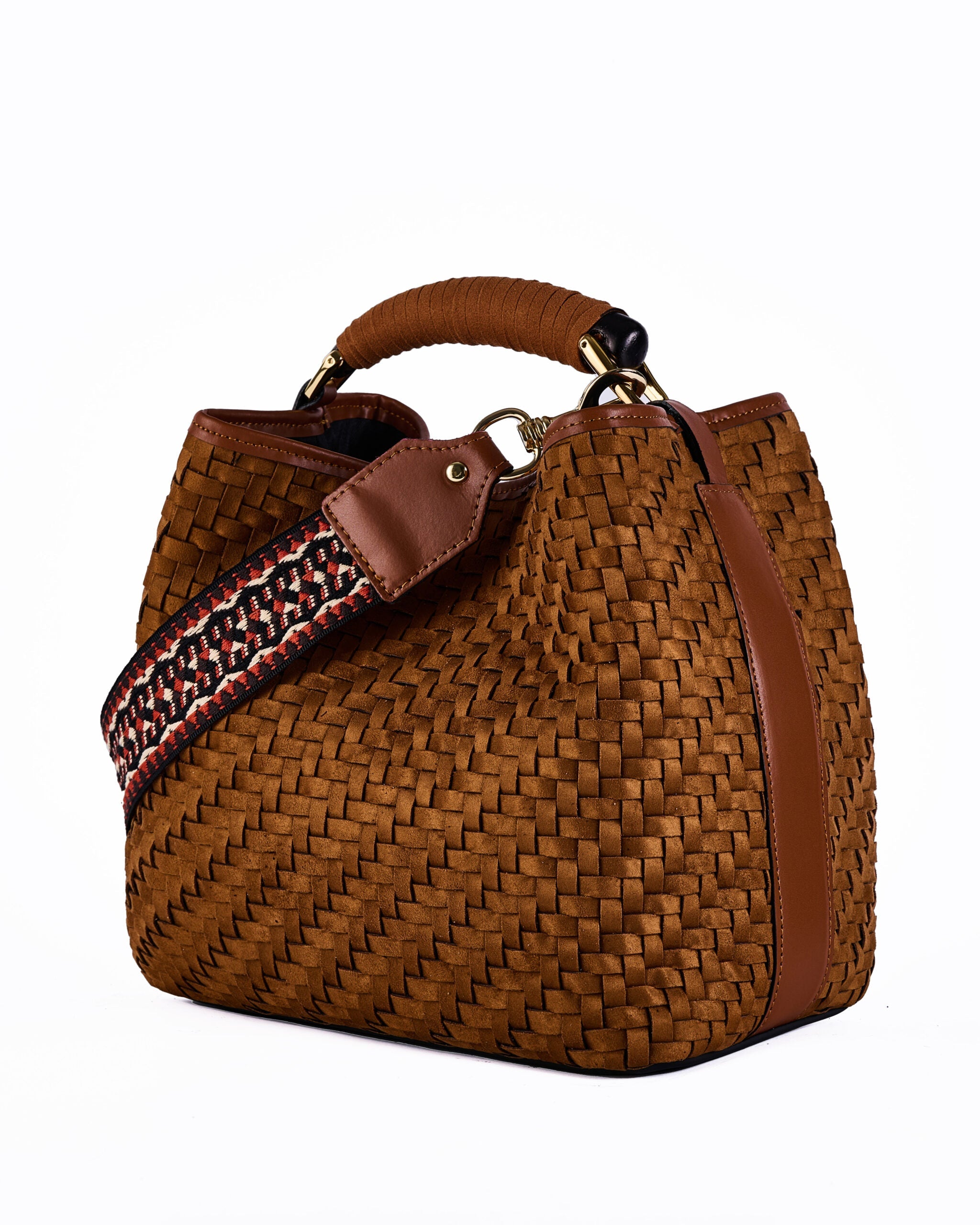 ViaMailBag Woven eco suede bucket bag