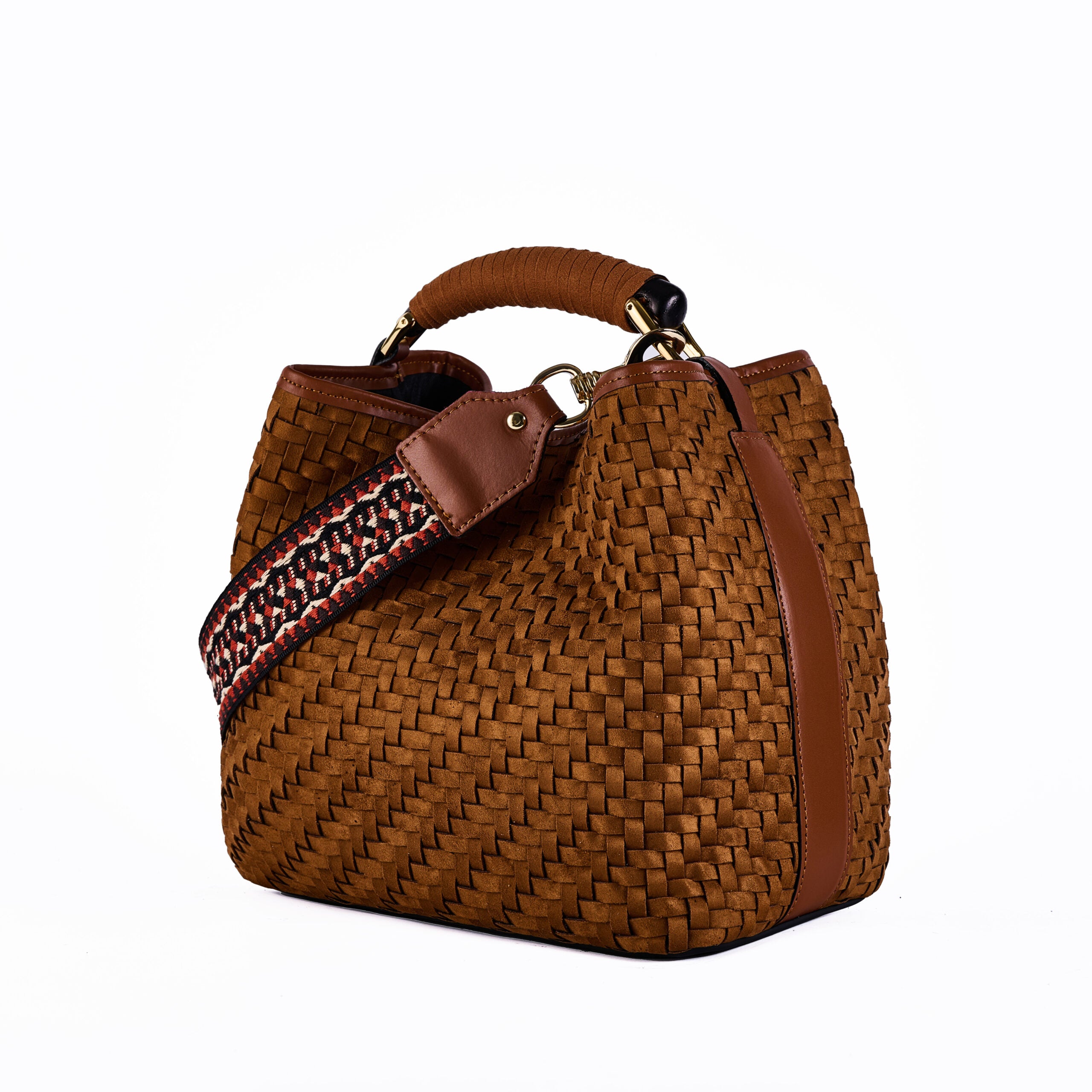 ViaMailBag Woven eco suede bucket bag