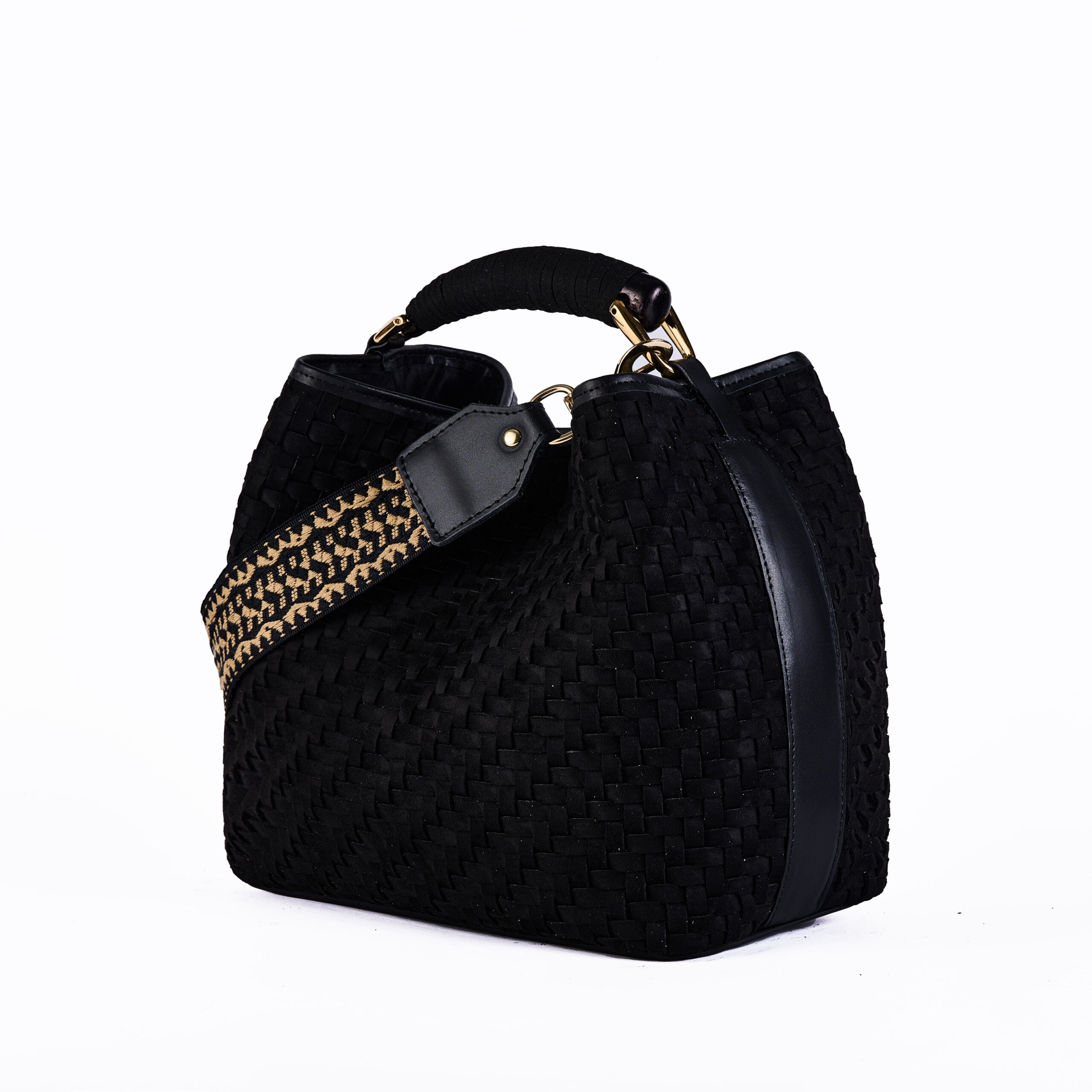 ViaMailBag Woven eco suede bucket bag