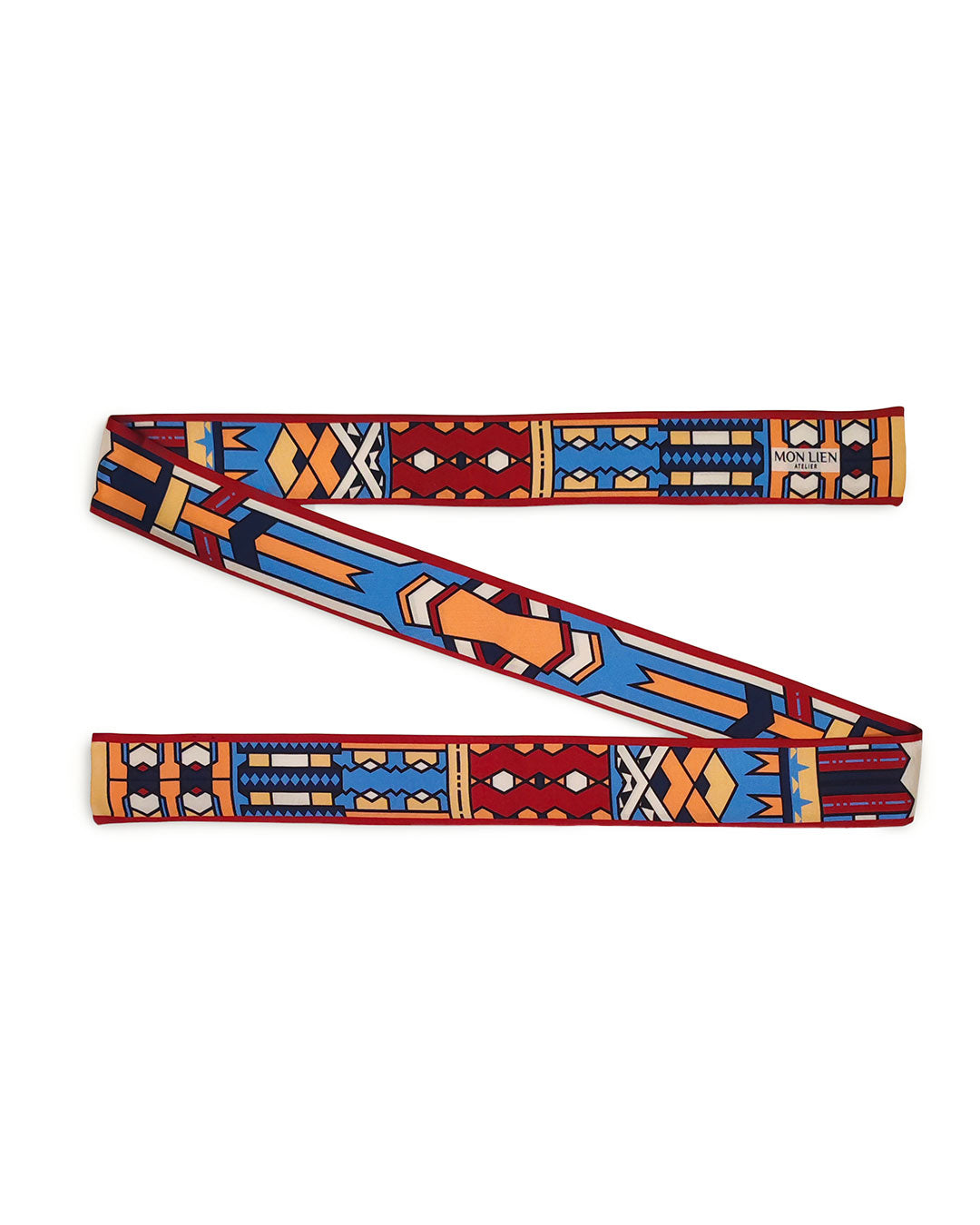 Sash in silk - I nastri danzanti - blu e terracotta