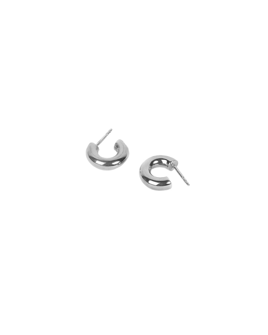 Handmade Simple silver hoops earrings - Bold Form Hoops - NEEO