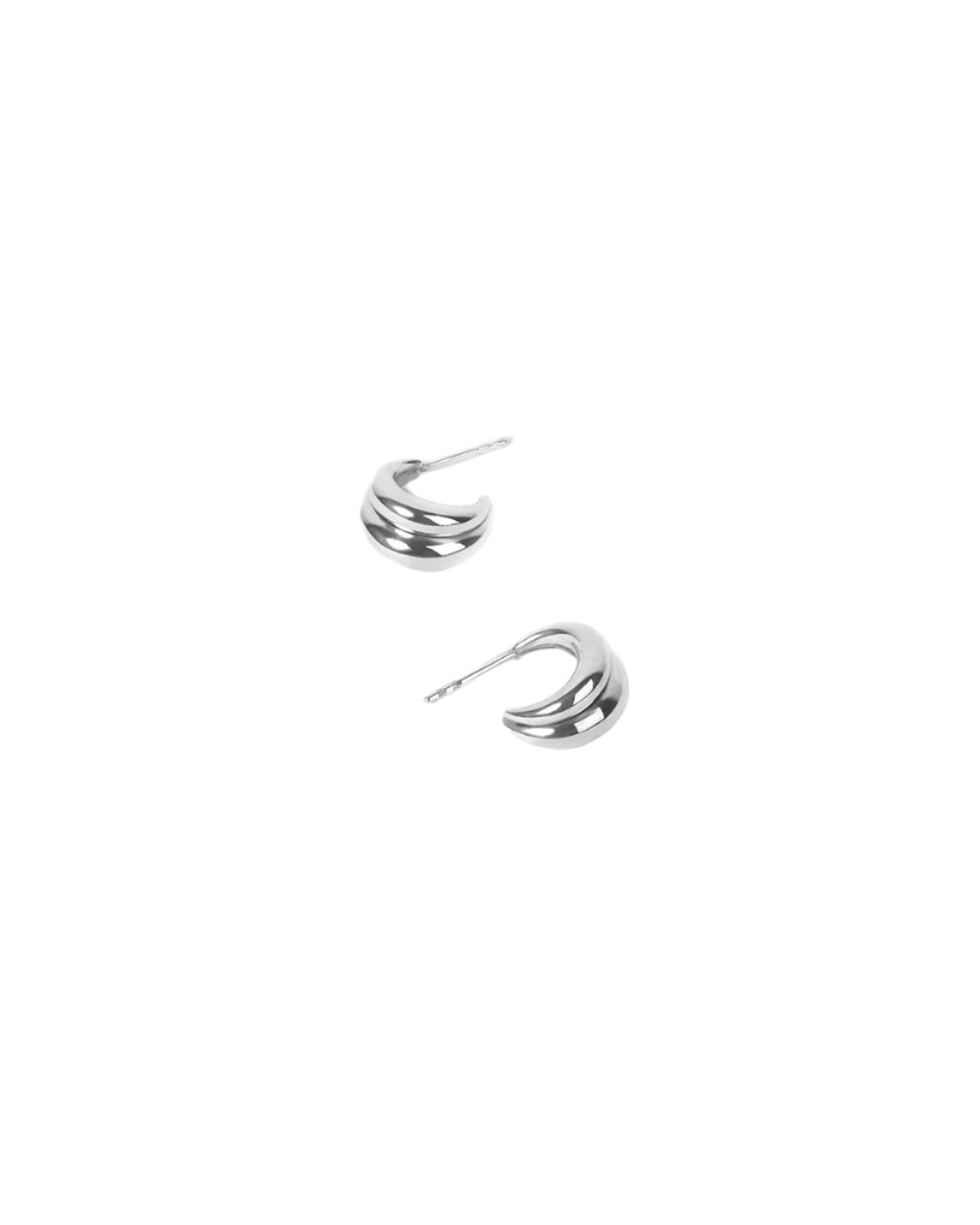 Handmade simple silver hoops earrings - NEEO Tide