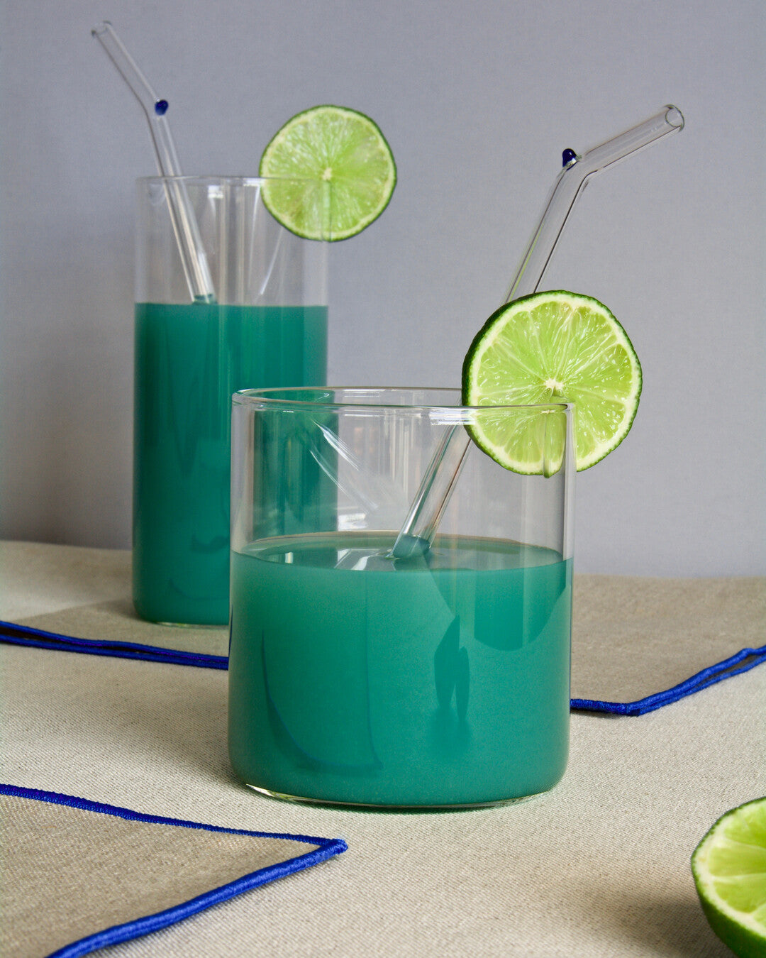 Hand-blown Glass Straws - Set of 2