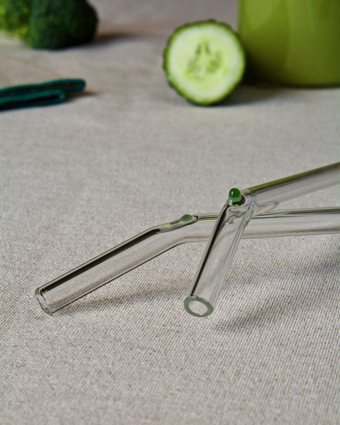 Hand-blown Glass Straws - Set of 2