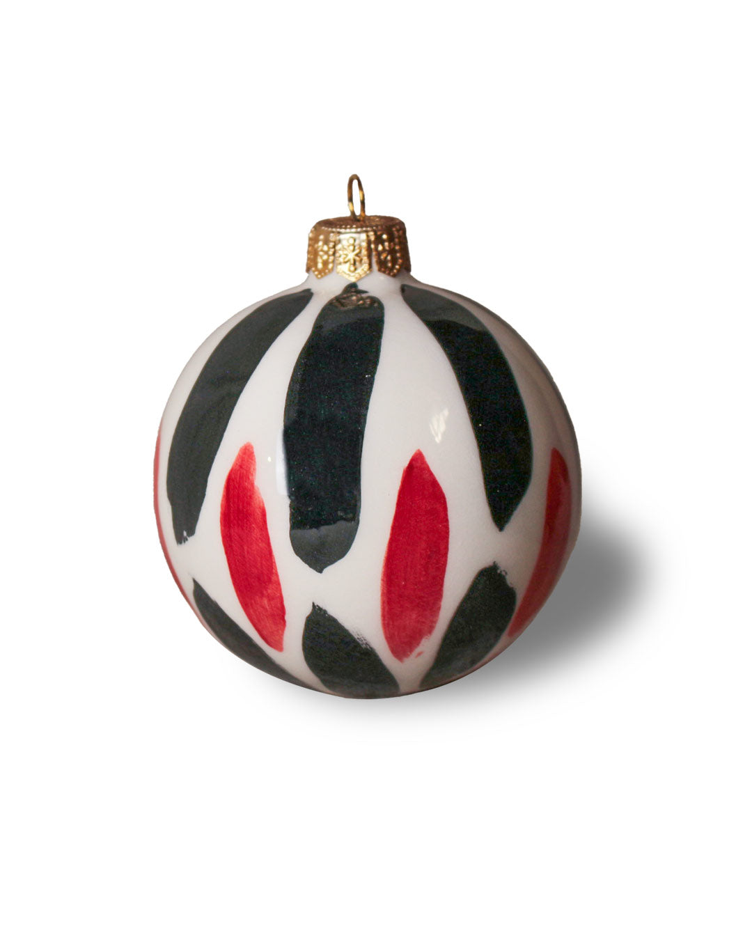 Noelia Christmas Ball - Red & Black brushstrokes