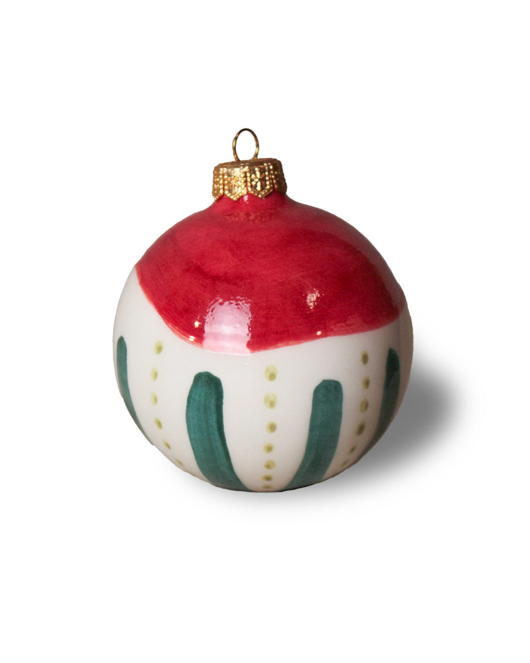 Noelia Christmas Ball - Green stripes & Red top