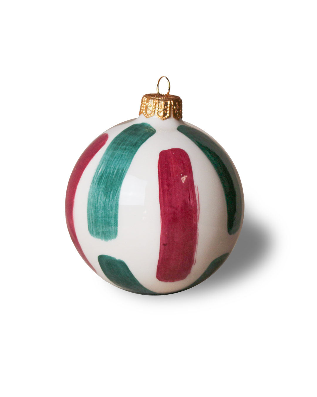 Noelia Christmas Ball - Green & Magenta brushstrokes