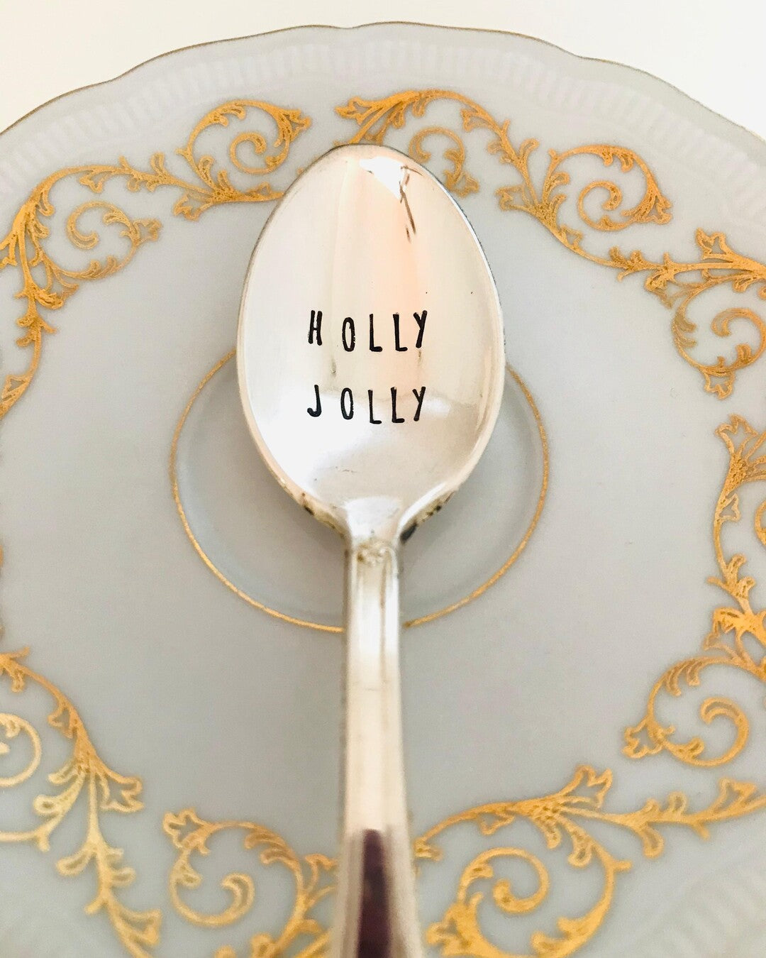 Speciale Natale - Cucchiaino da caffè vintage in argento stampato a mano