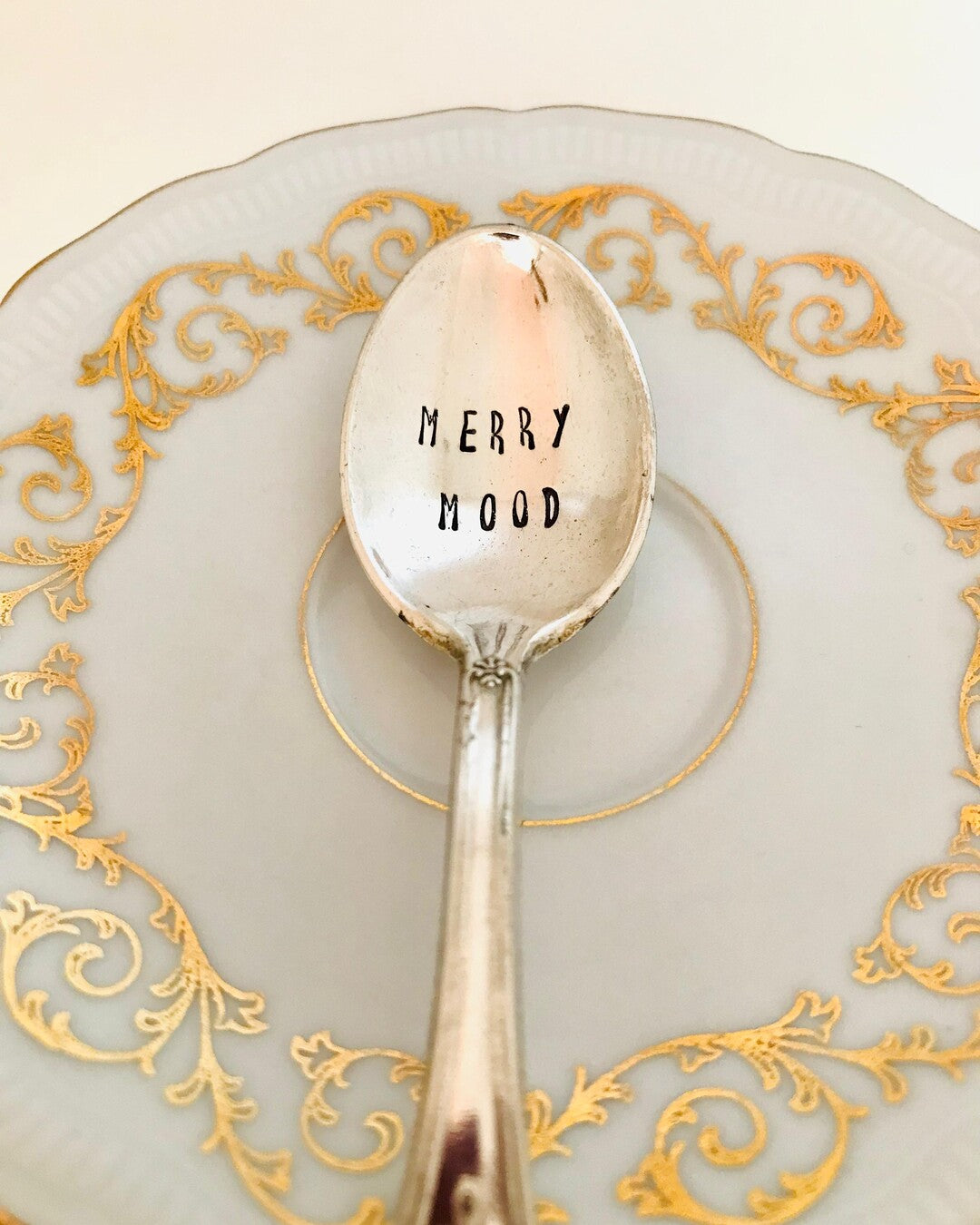 Speciale Natale - Cucchiaino da caffè vintage in argento stampato a mano