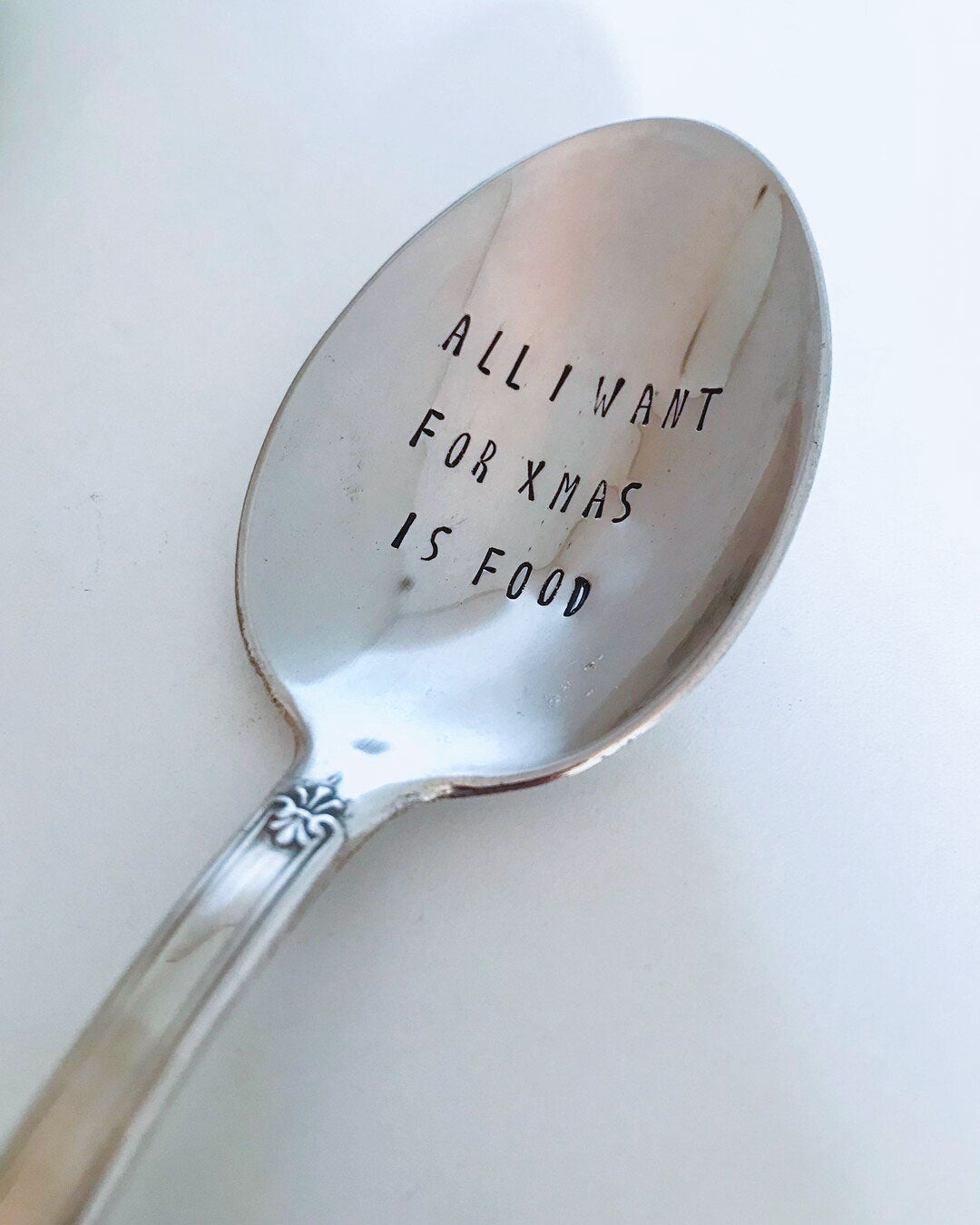 Speciale Natale - Cucchiaio d'argento vintage stampato a mano