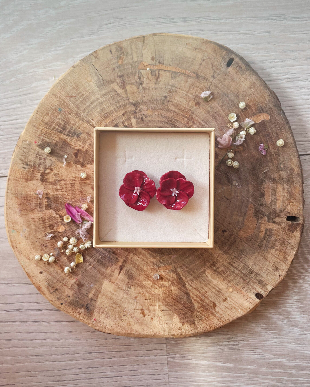 Handmade polymer clay flower earrings - Ossimoro