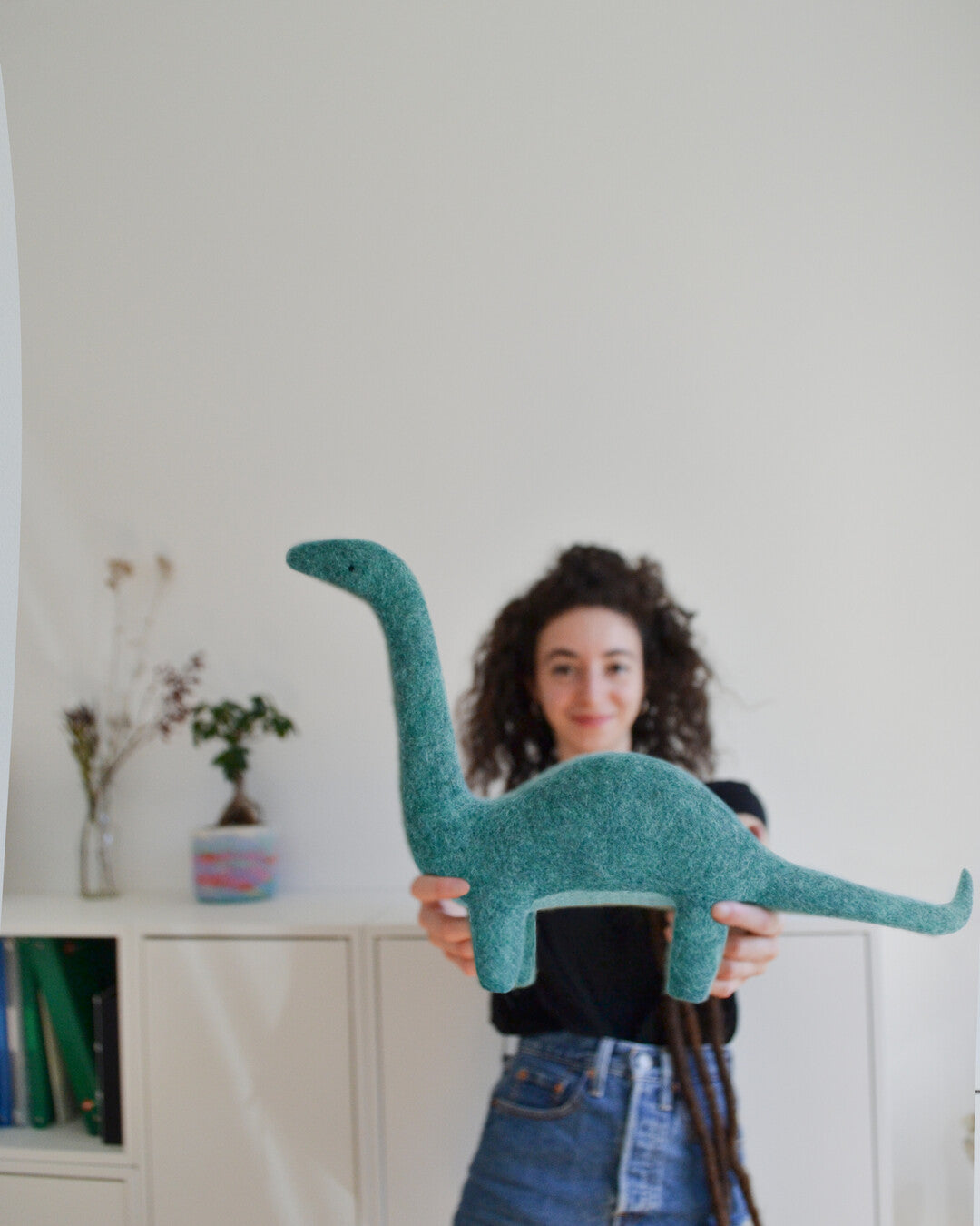 Agostino the Dinosaur needle-felted soft toy