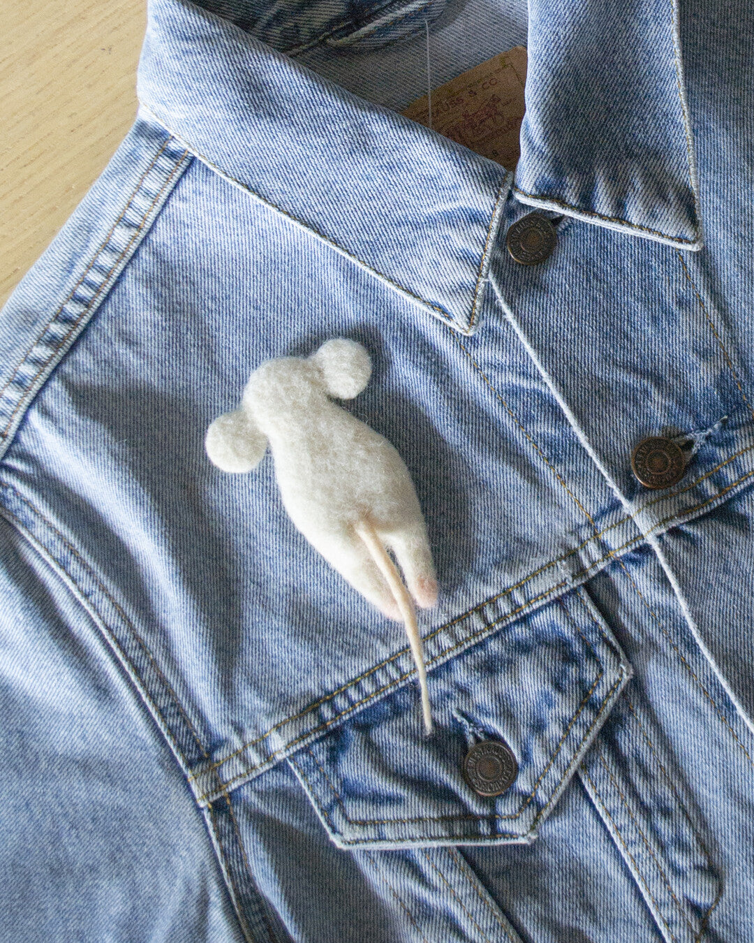 Topino needle-felted brooch