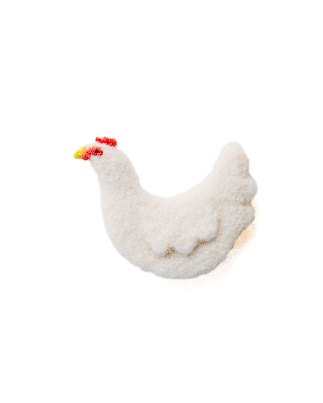 Chicken needle-felted brooch