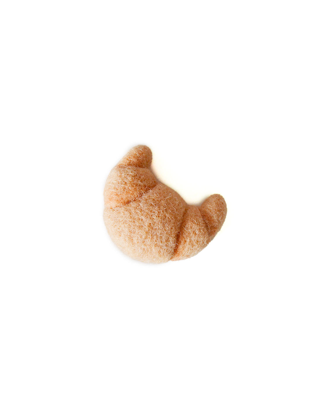 Croissant needle-felted brooch