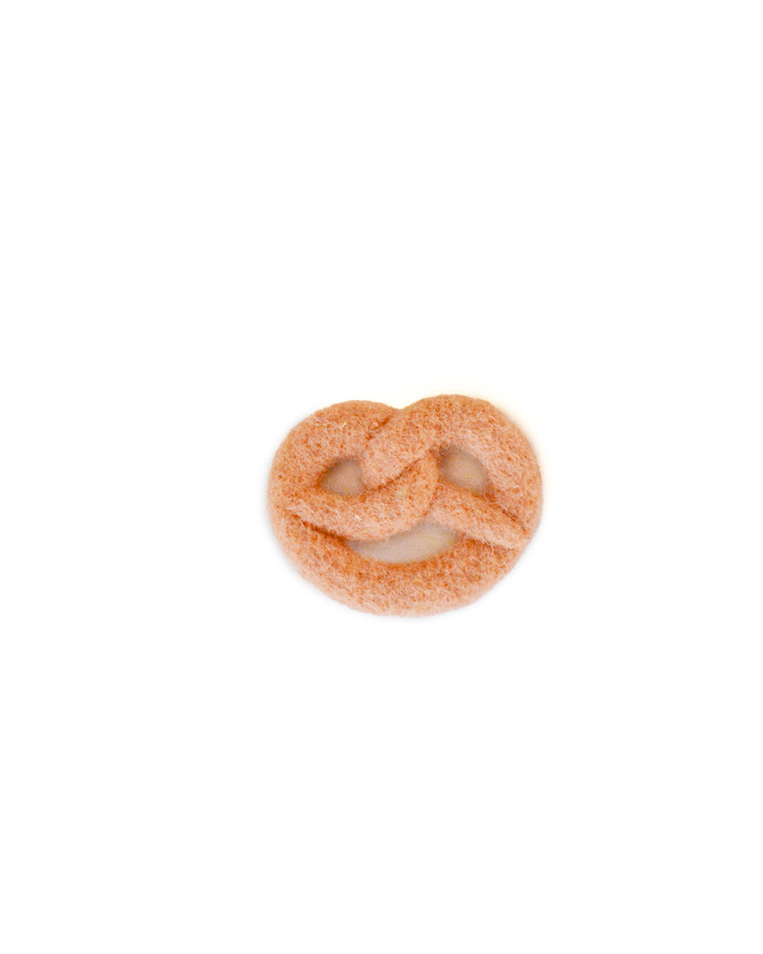 Pretzel needle-felted brooch