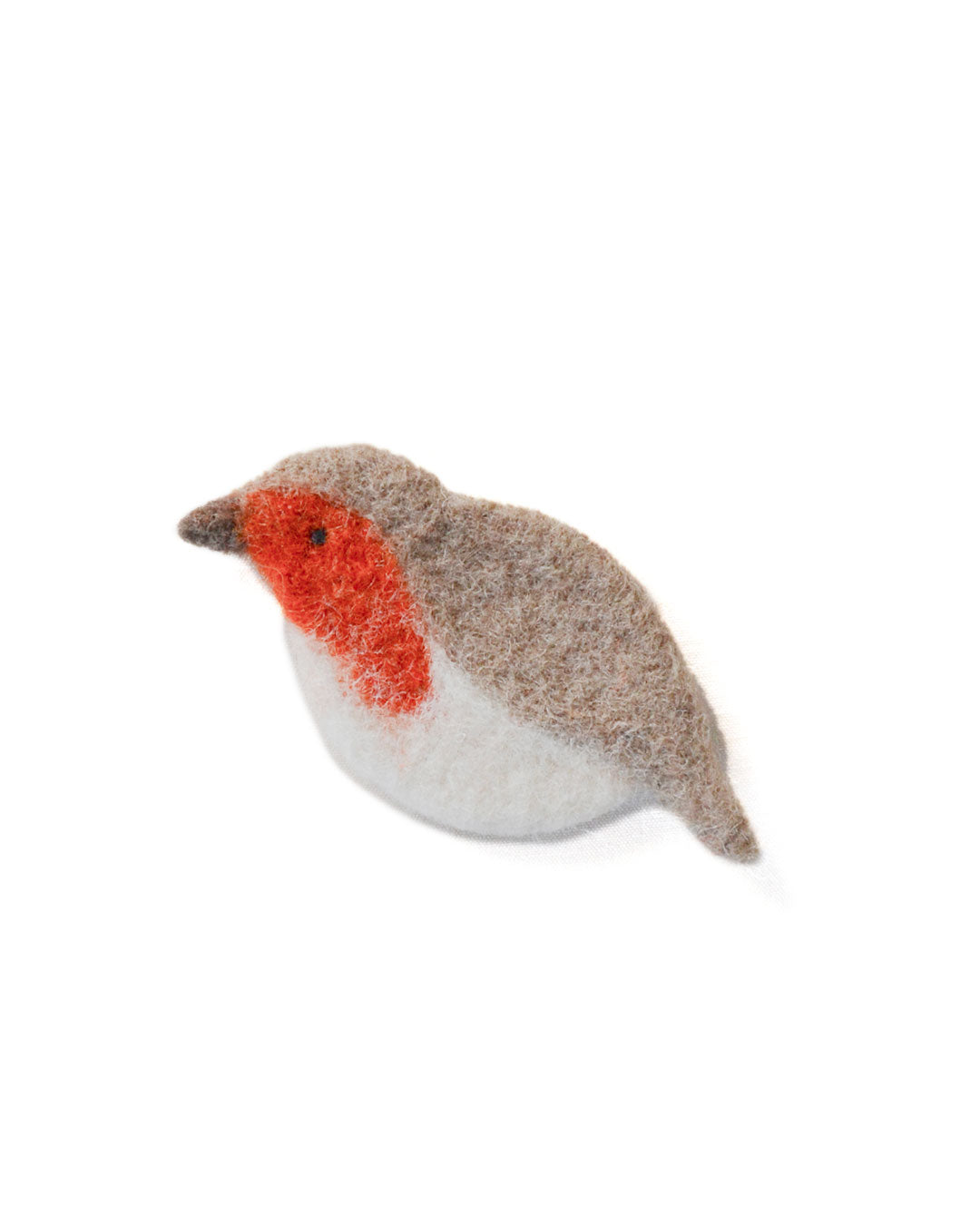 Robin needle-felted brooch