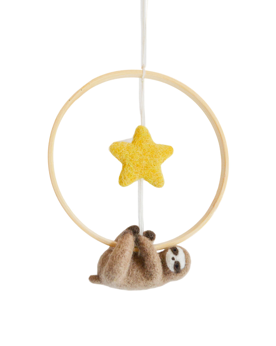 Camillo the sloth needle-felted baby mobile