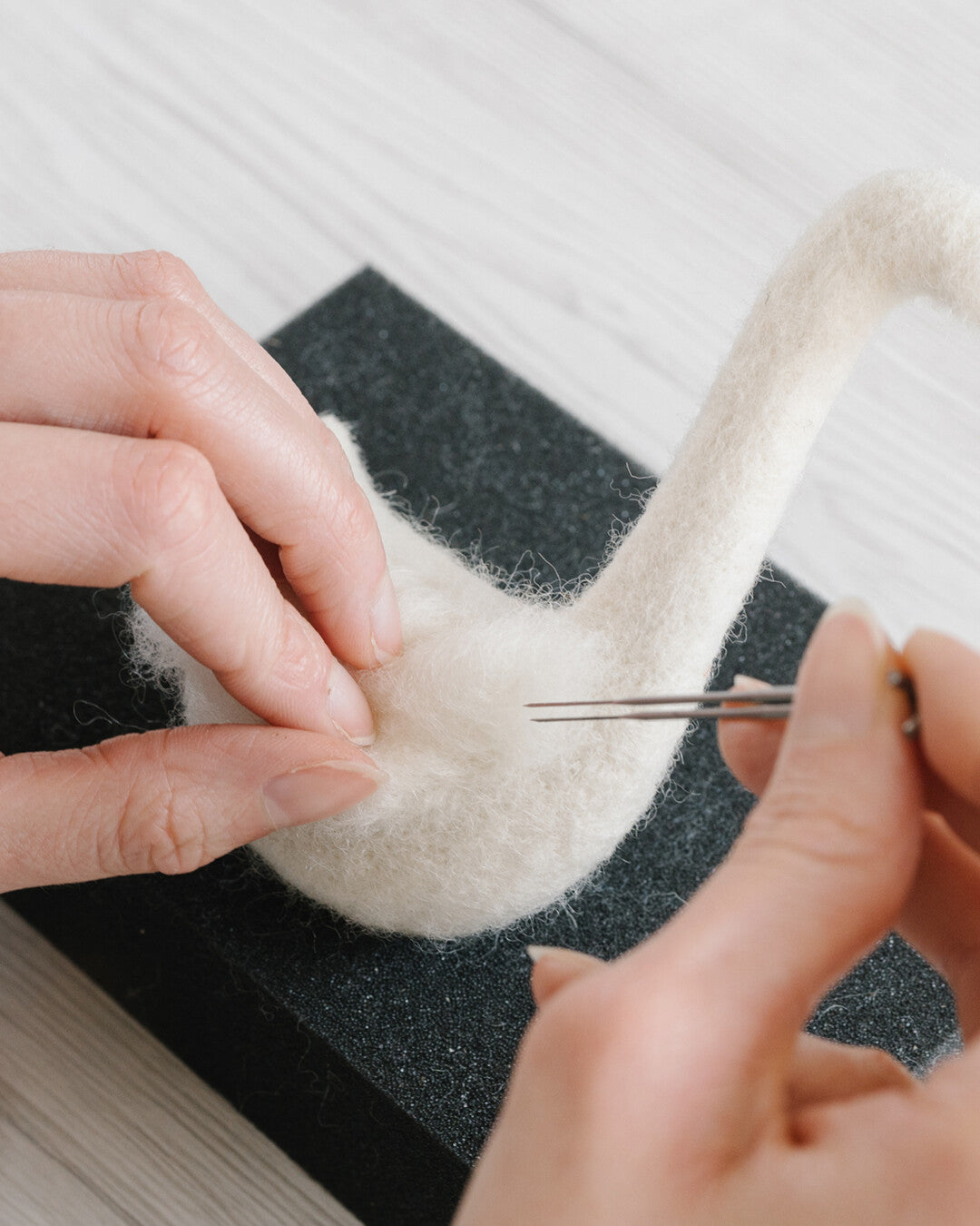 Bunny needle-felted soft toy