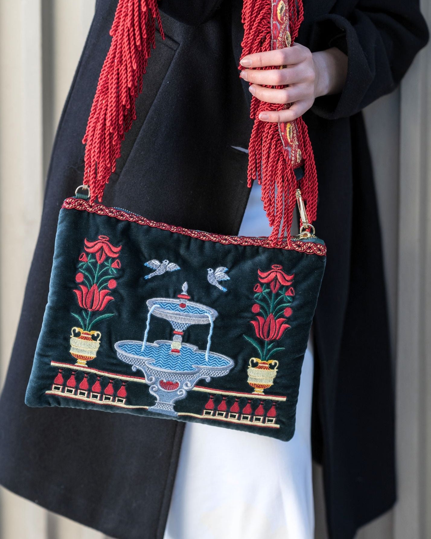 Embroidered Clutch Bag - Belvedere