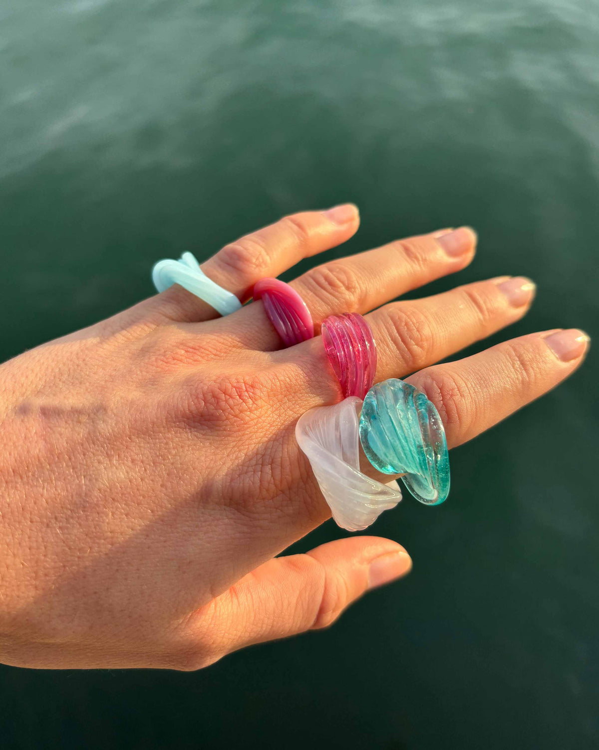 Wave  Murano glass ring
