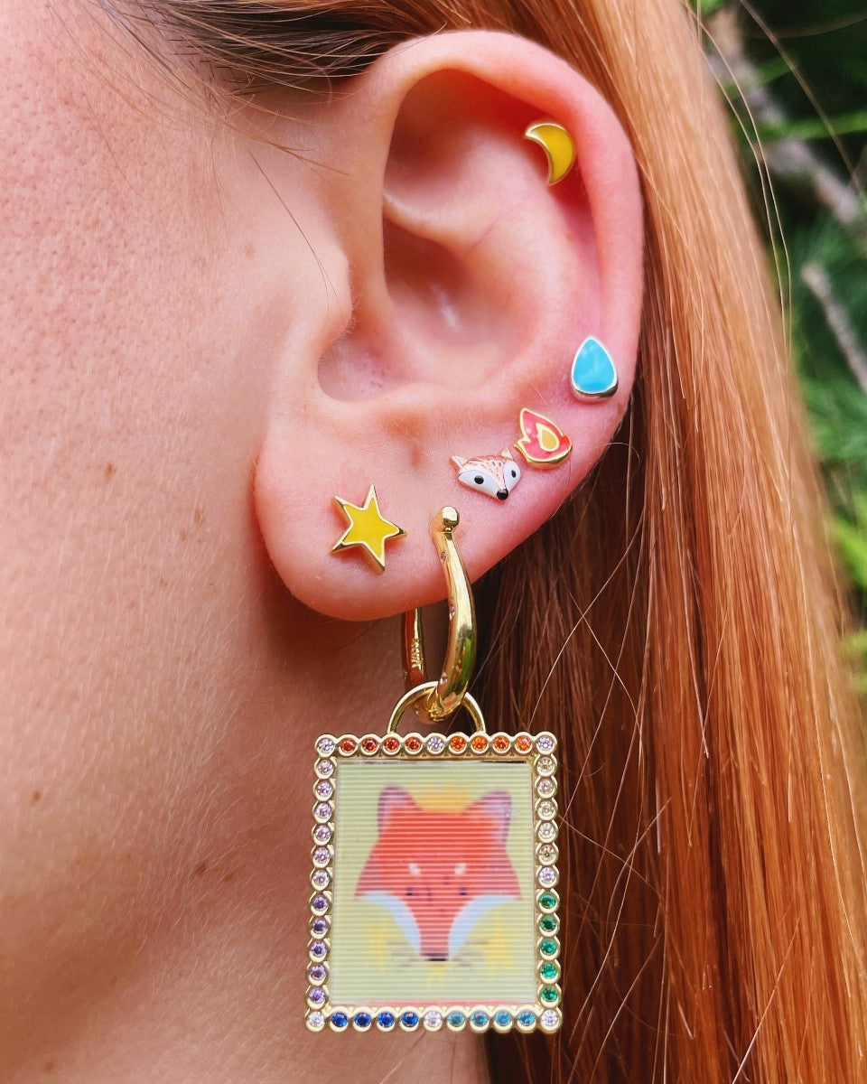 Mini flame earring